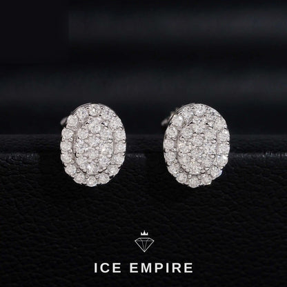 Iced Out Gold Plated Moissanite Stud Earrings