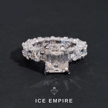 Iced Out 925 Silver Moissanite Wedding Band