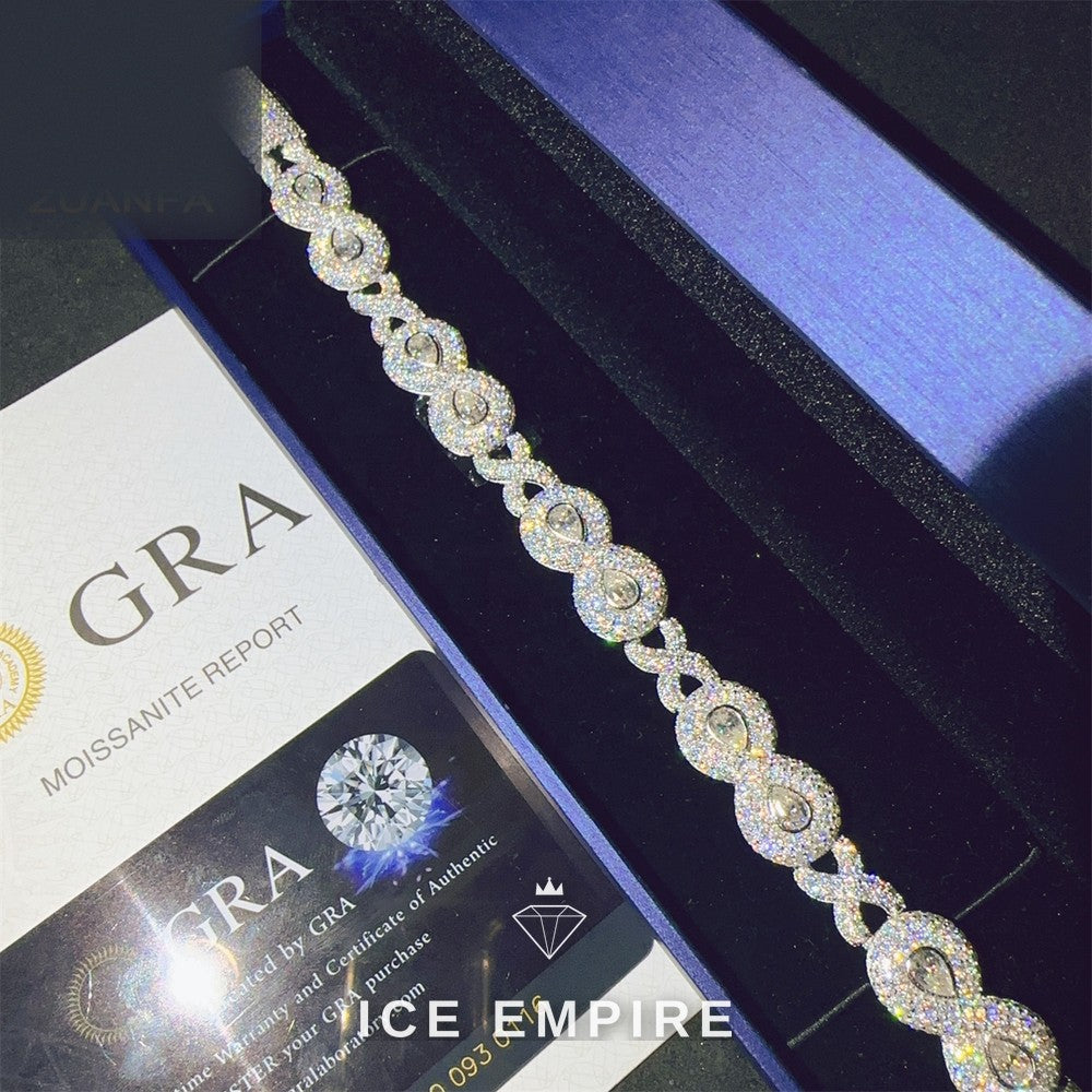 Iced Out 925 Silver Moissanite Cuban Chain