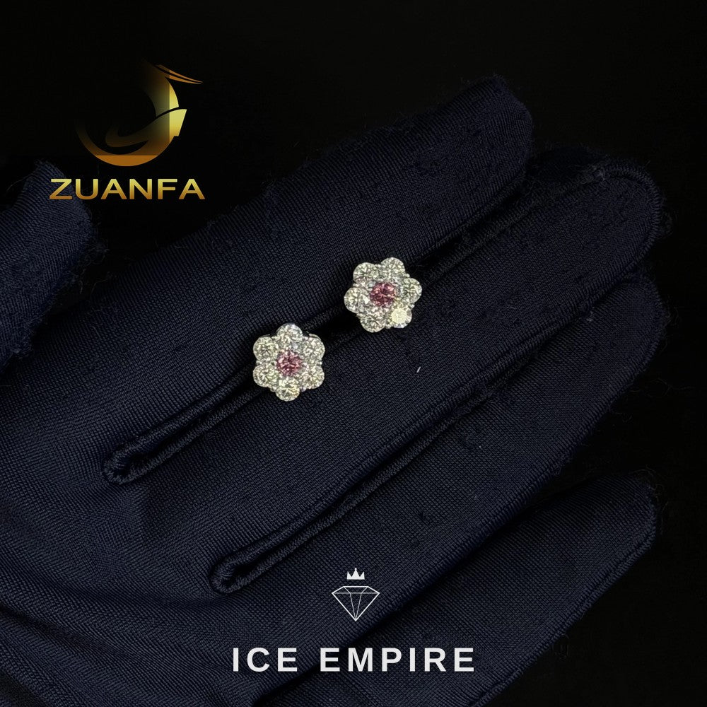 Iced Out 925 Silver Moissanite Earrings