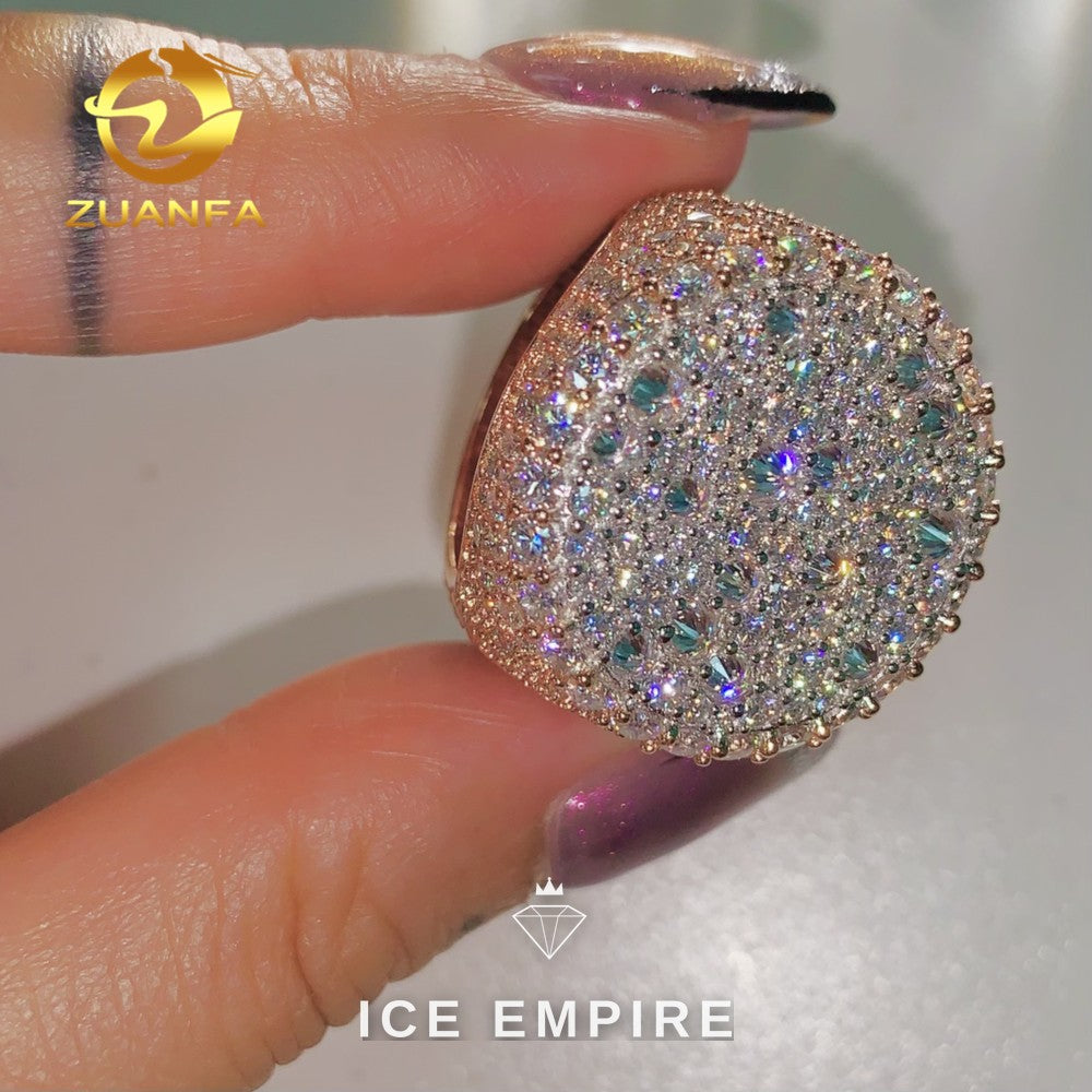 Iced Out 925 Silver Moissanite Ring