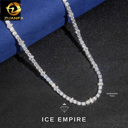Iced Out Rose Gold Plated Moissanite Cuban Chain