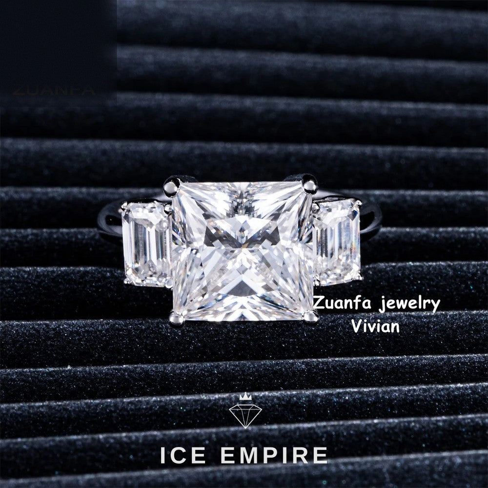 Iced Out Rose Gold Plated Moissanite Ring