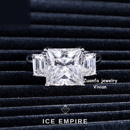 Iced Out Rose Gold Plated Moissanite Ring