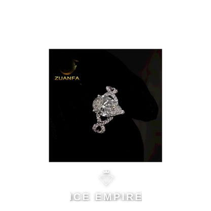 Iced Out 10K Gold Moissanite Engagement Ring