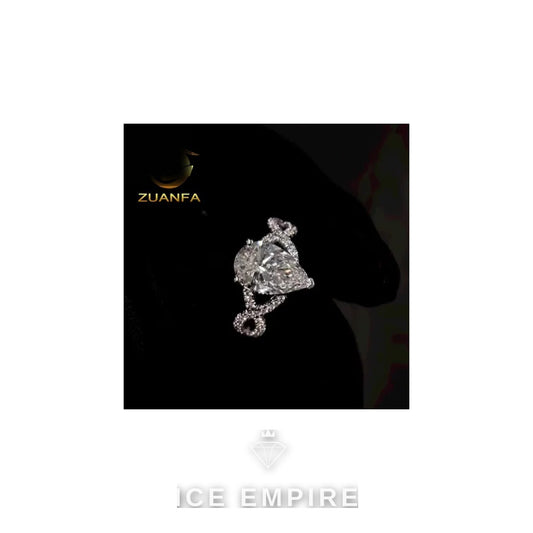 Iced Out 10K Gold Moissanite Engagement Ring