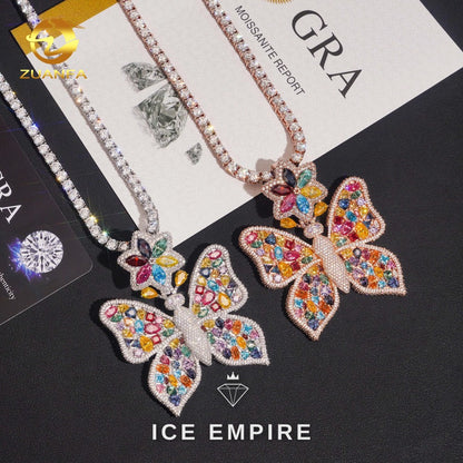 Iced Out Rose Gold Plated Moissanite Pendant