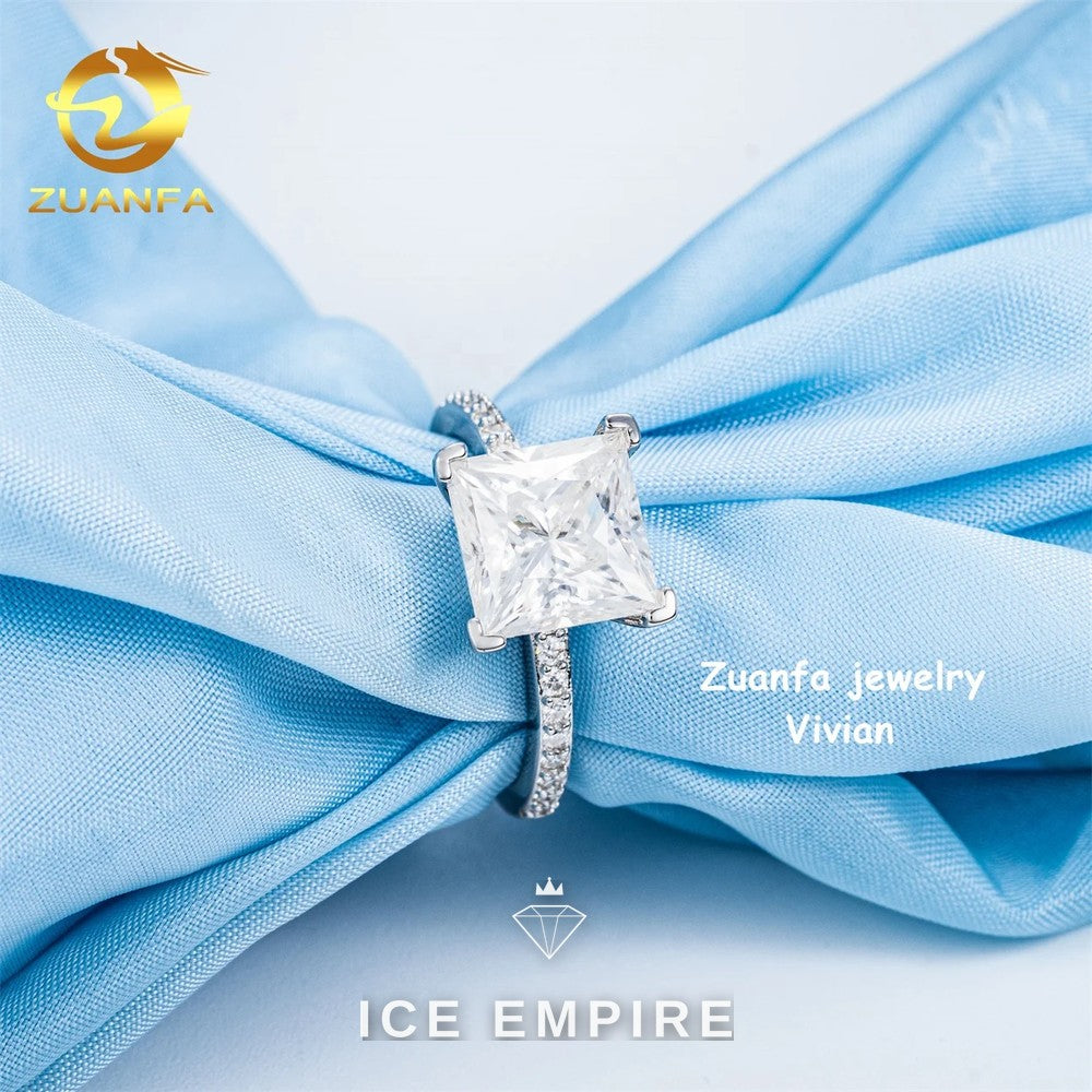 Iced Out 925 Silver Moissanite Ring