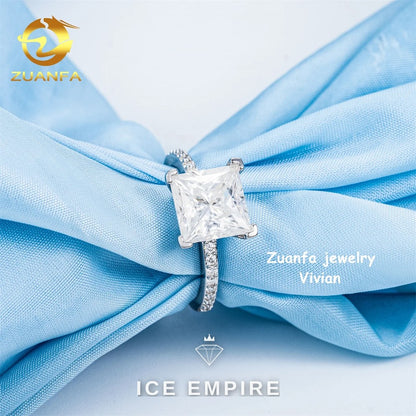 Iced Out 925 Silver Moissanite Ring