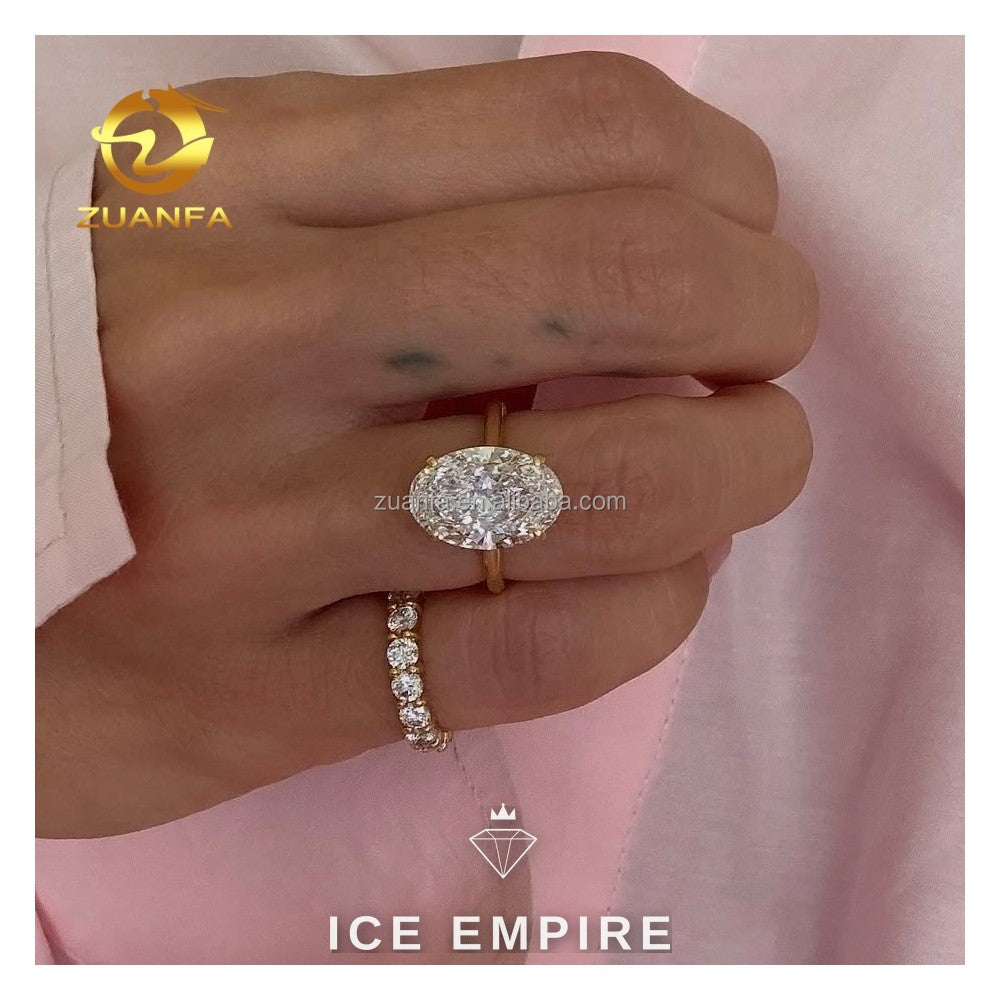 Iced Out 14K Gold Lab Grown Diamond Engagement Ring