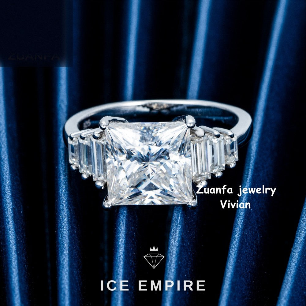 Iced Out 925 Silver Moissanite Ring