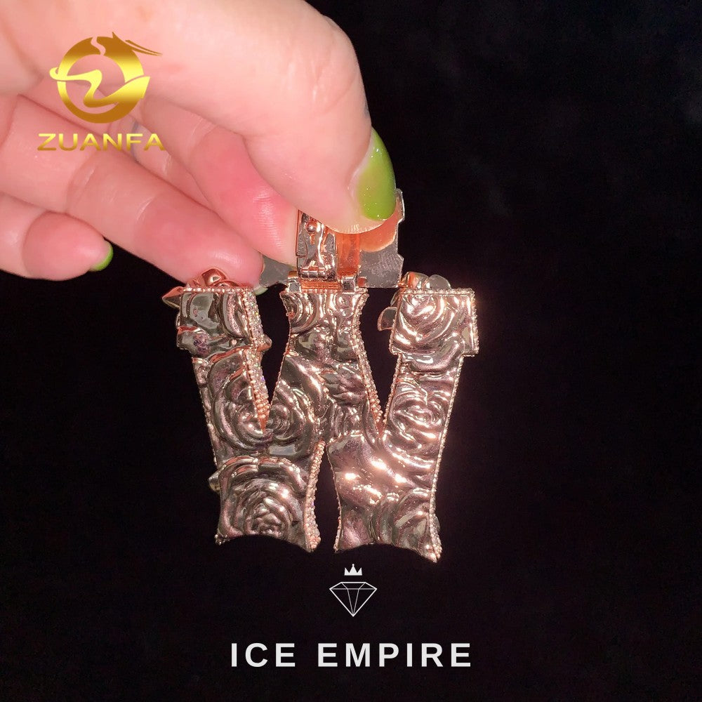 Iced Out Baguette 925 Silver Pendant