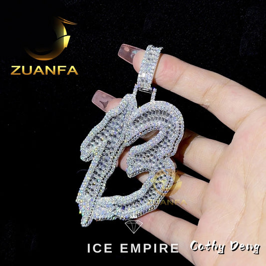 Iced Out Baguette Rose Gold Plated Moissanite Cuban Chain