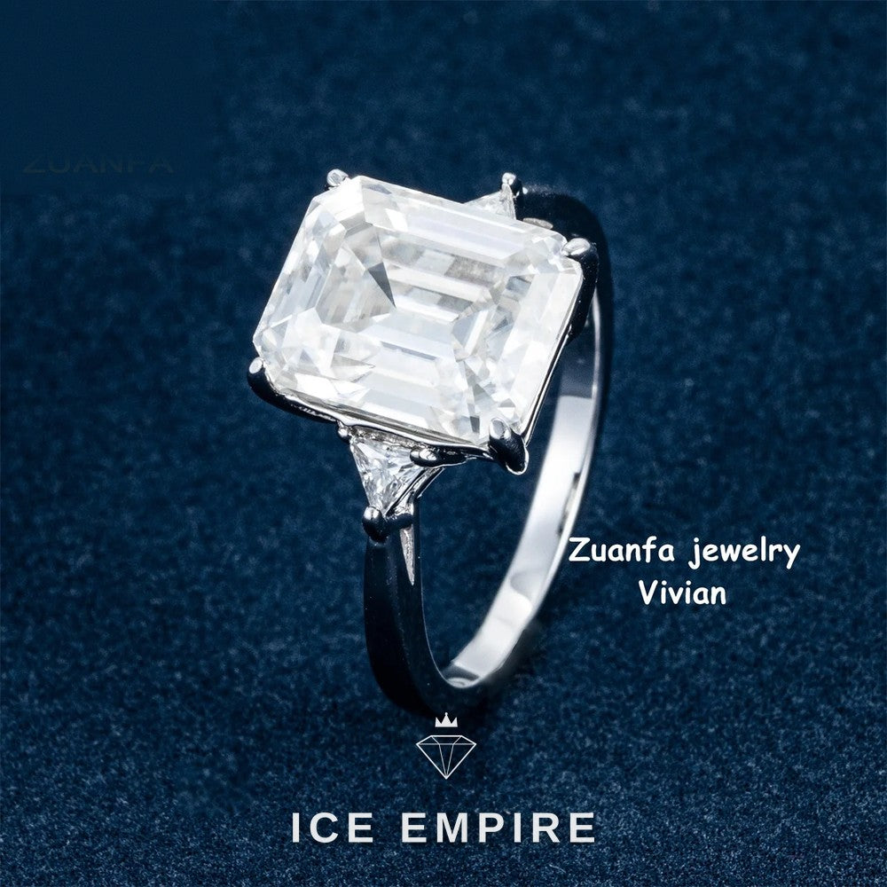Iced Out 925 Silver Moissanite Ring