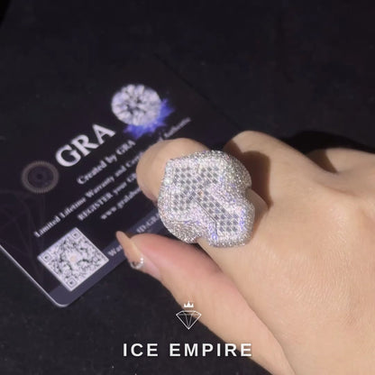 Iced Out 925 Silver Moissanite Ring