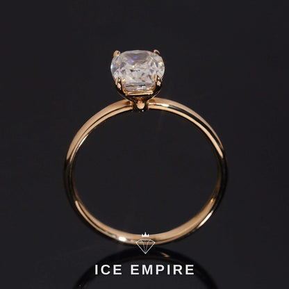 Iced Out 14K Gold Moissanite Engagement Ring