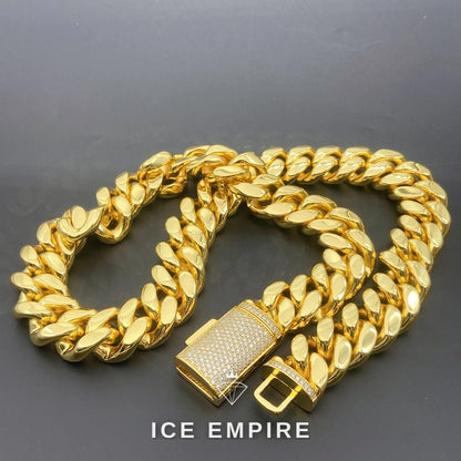 Iced Out Rose Gold Plated Moissanite Cuban Chain