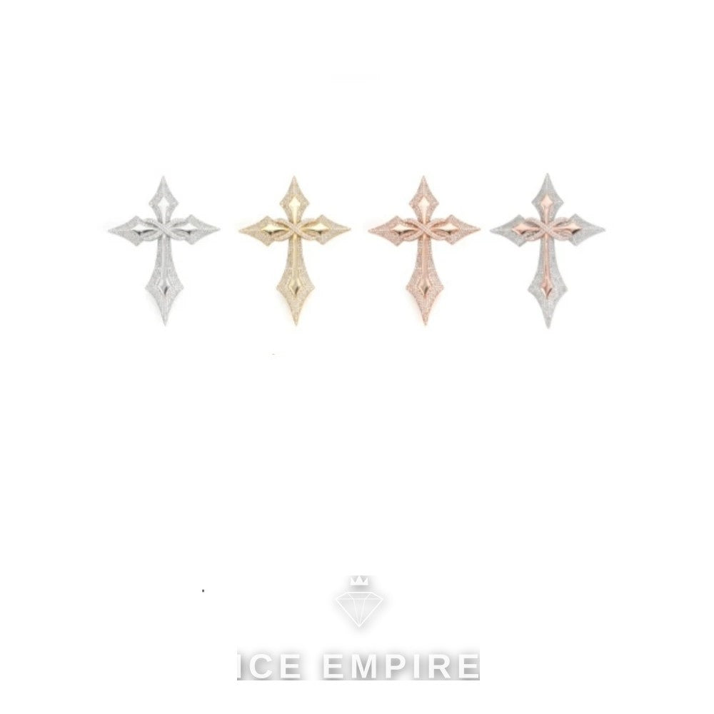 Iced Out Cross 925 Silver Moissanite Pendant