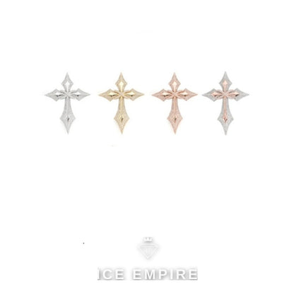 Iced Out Cross 925 Silver Moissanite Pendant