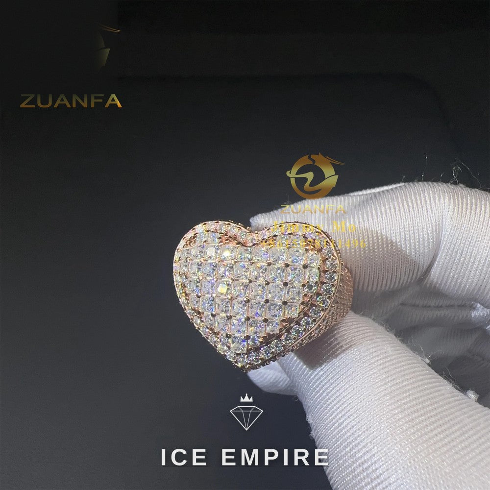 Iced Out Baguette 925 Silver Moissanite Ring