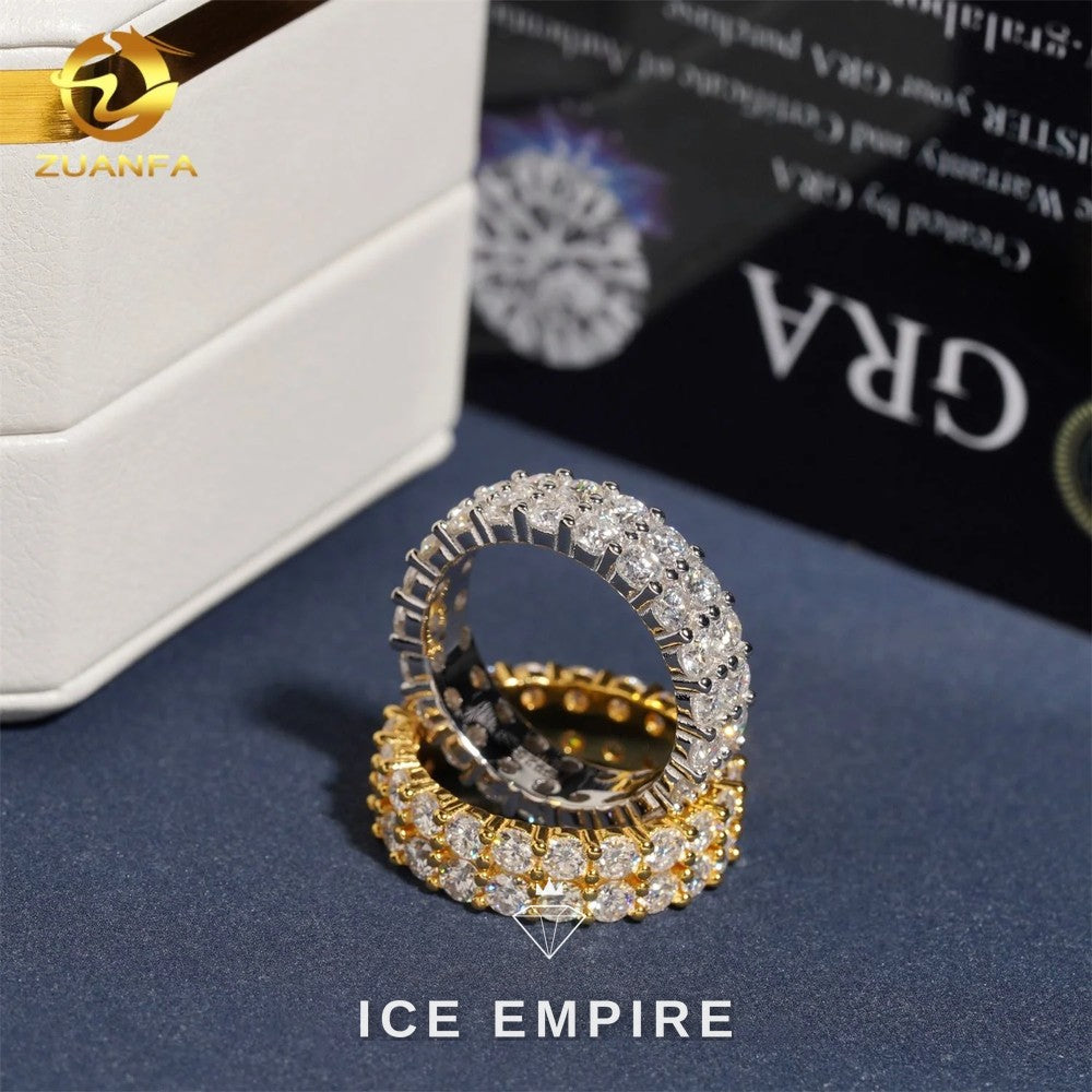 Iced Out 925 Silver Moissanite Ring