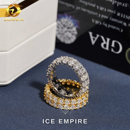 Iced Out 925 Silver Moissanite Ring