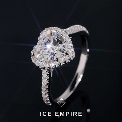 Iced Out Heart Gold Plated Moissanite Engagement Ring
