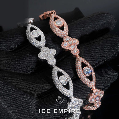 Iced Out Cross Rose Gold Plated Moissanite Cuban Chain