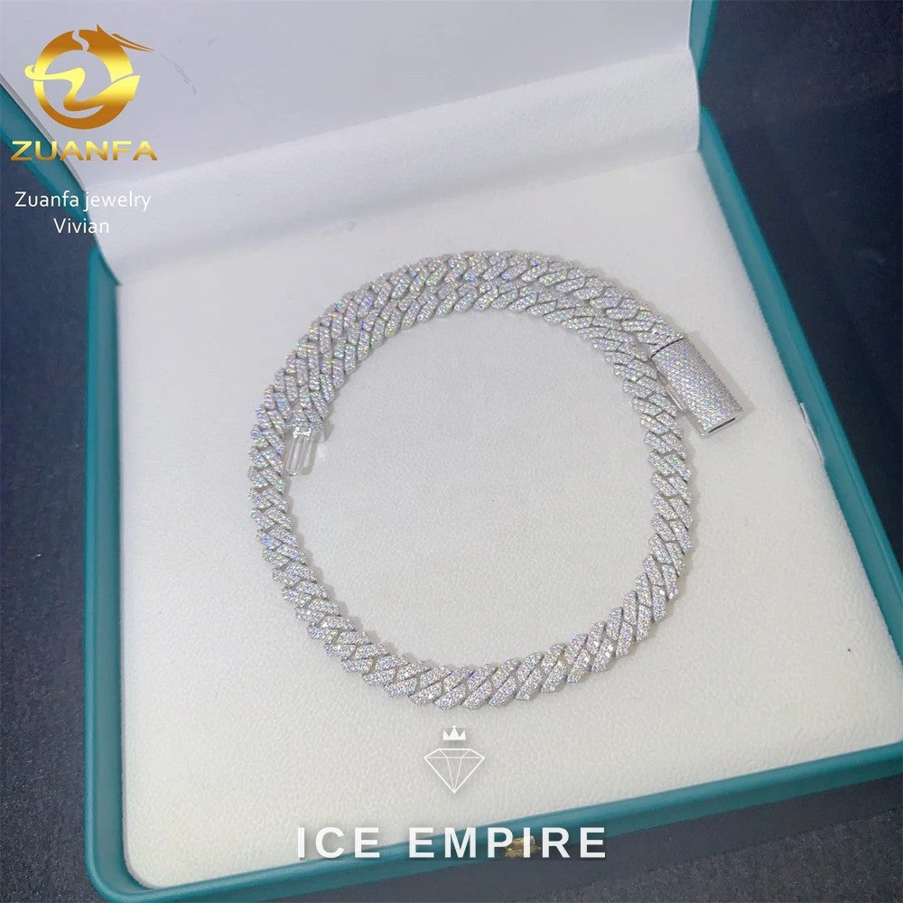 Iced Out Rose Gold Plated Moissanite Cuban Chain