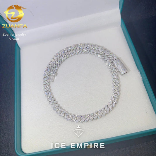 Iced Out Rose Gold Plated Moissanite Cuban Chain