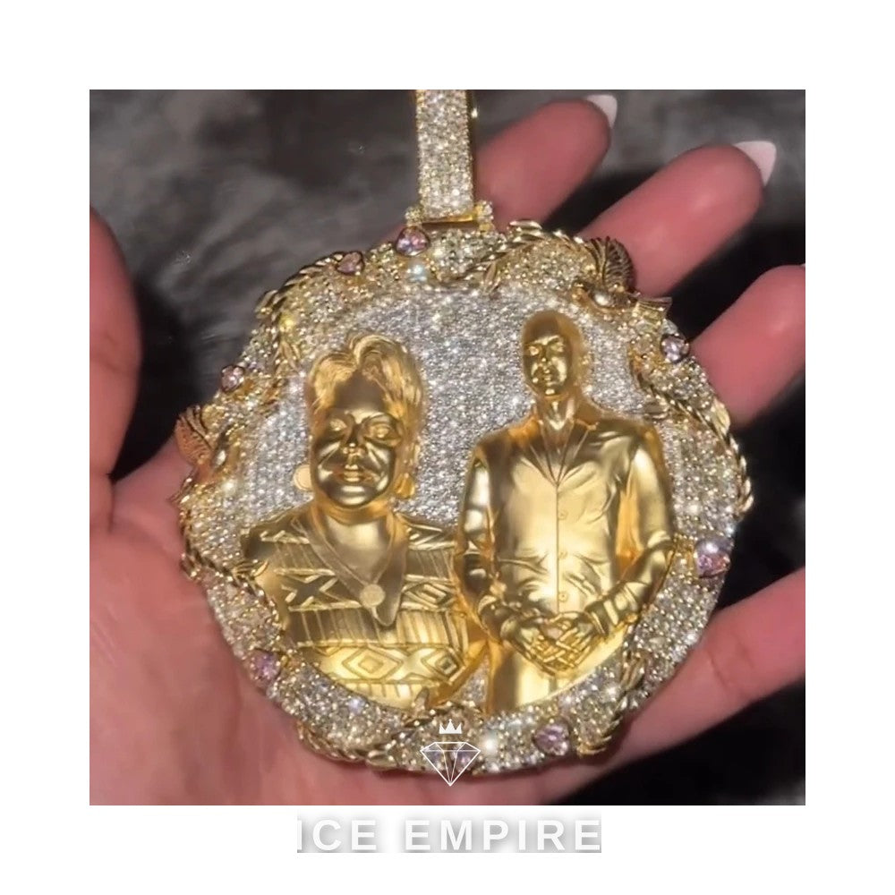 Iced Out Rose Gold Plated Moissanite Pendant