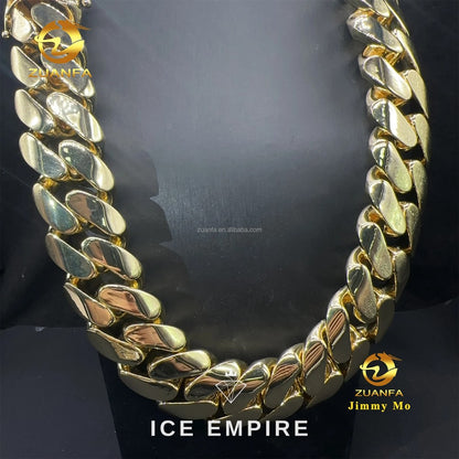 Iced Out 14K Gold Cuban Chain