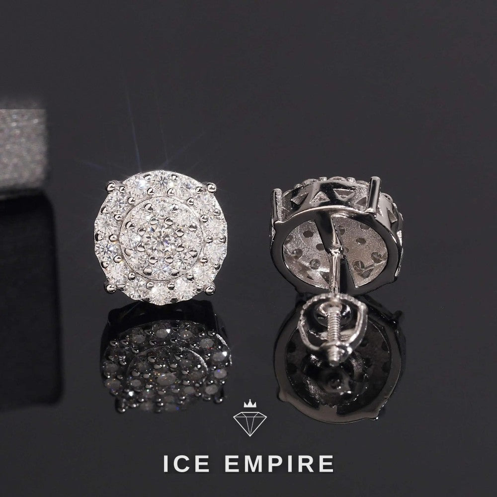 Iced Out Gold Plated Moissanite Stud Earrings