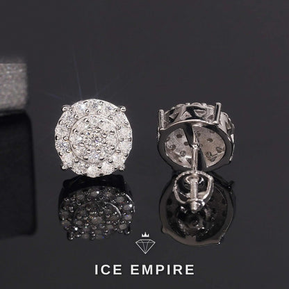 Iced Out Gold Plated Moissanite Stud Earrings