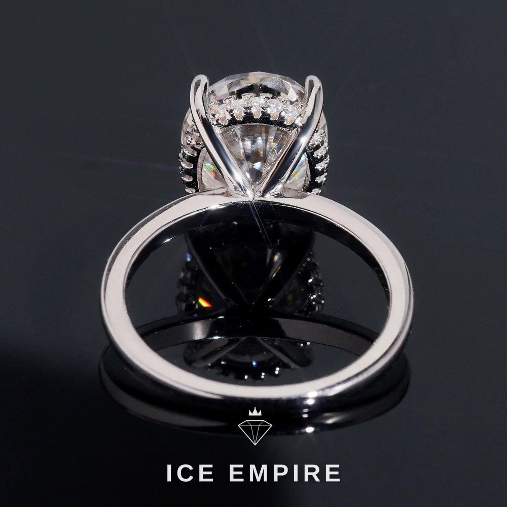 Iced Out 18K Gold Moissanite Wedding Band