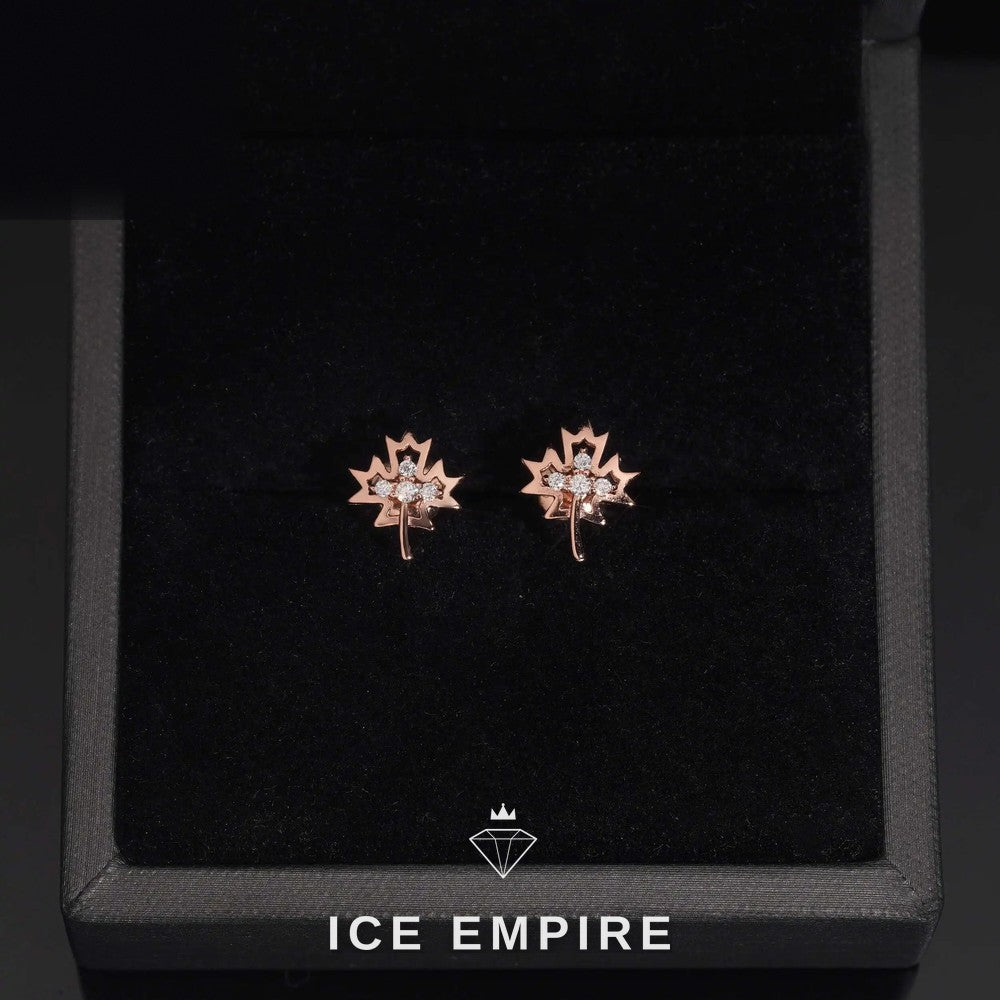 Iced Out Rose Gold Plated Moissanite Stud Earrings