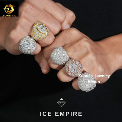 Iced Out 925 Silver Moissanite Ring