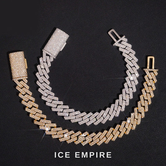 Iced Out Rose Gold Plated Moissanite Cuban Chain