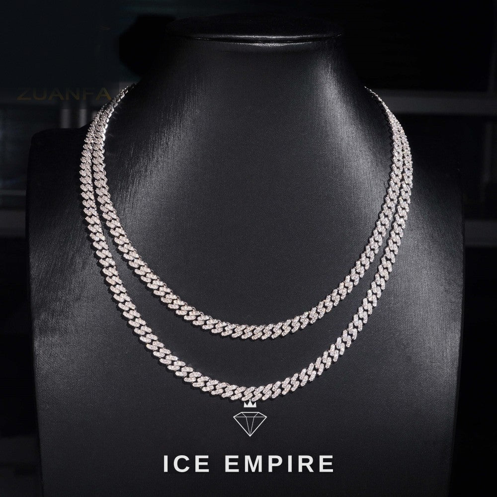 Iced Out 925 Silver Moissanite Cuban Chain