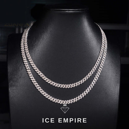 Iced Out 925 Silver Moissanite Cuban Chain
