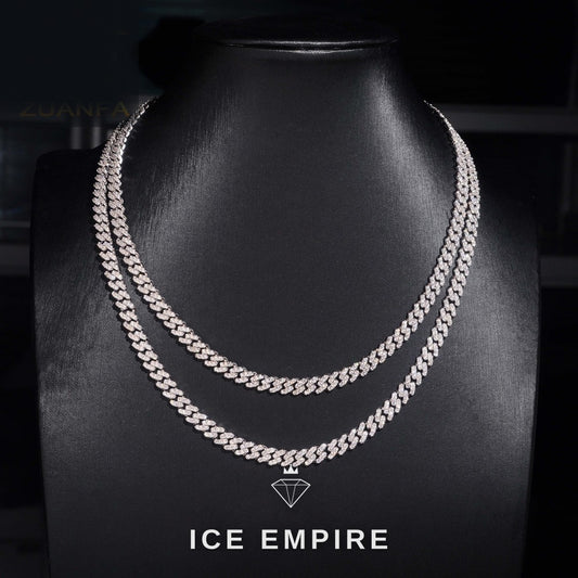 Iced Out 925 Silver Moissanite Cuban Chain