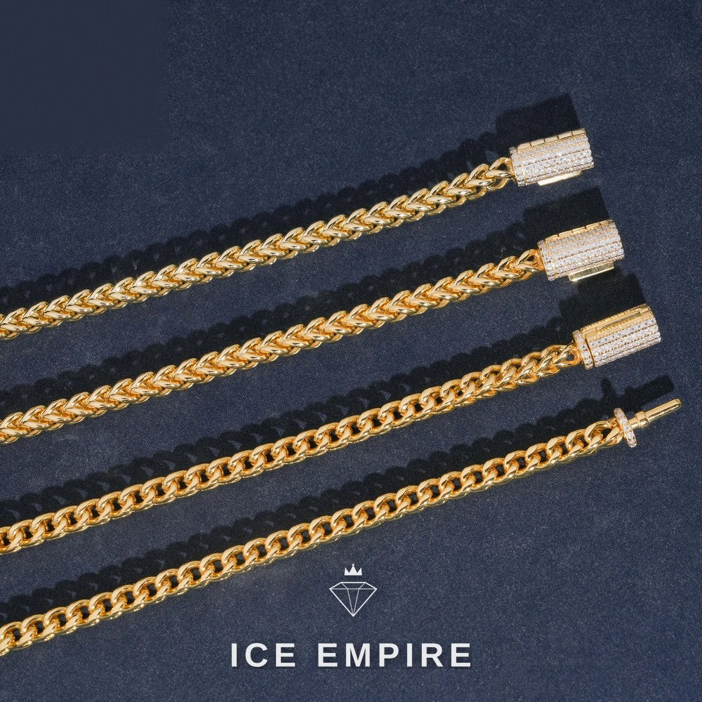Iced Out Rose Gold Plated Moissanite Cuban Chain