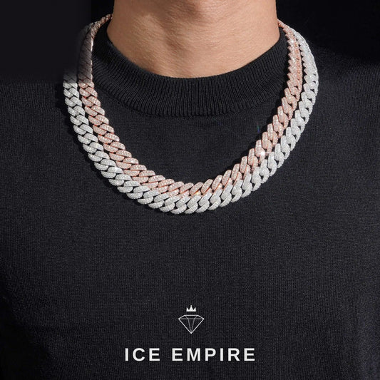 Iced Out Rose Gold Plated Moissanite Cuban Chain