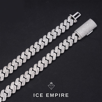 Iced Out Baguette 10K Gold Moissanite Cuban Chain