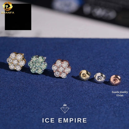 Iced Out 925 Silver Moissanite Earrings