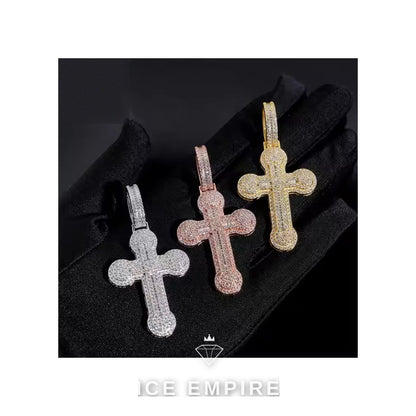 Iced Out Cross 925 Silver Moissanite Pendant