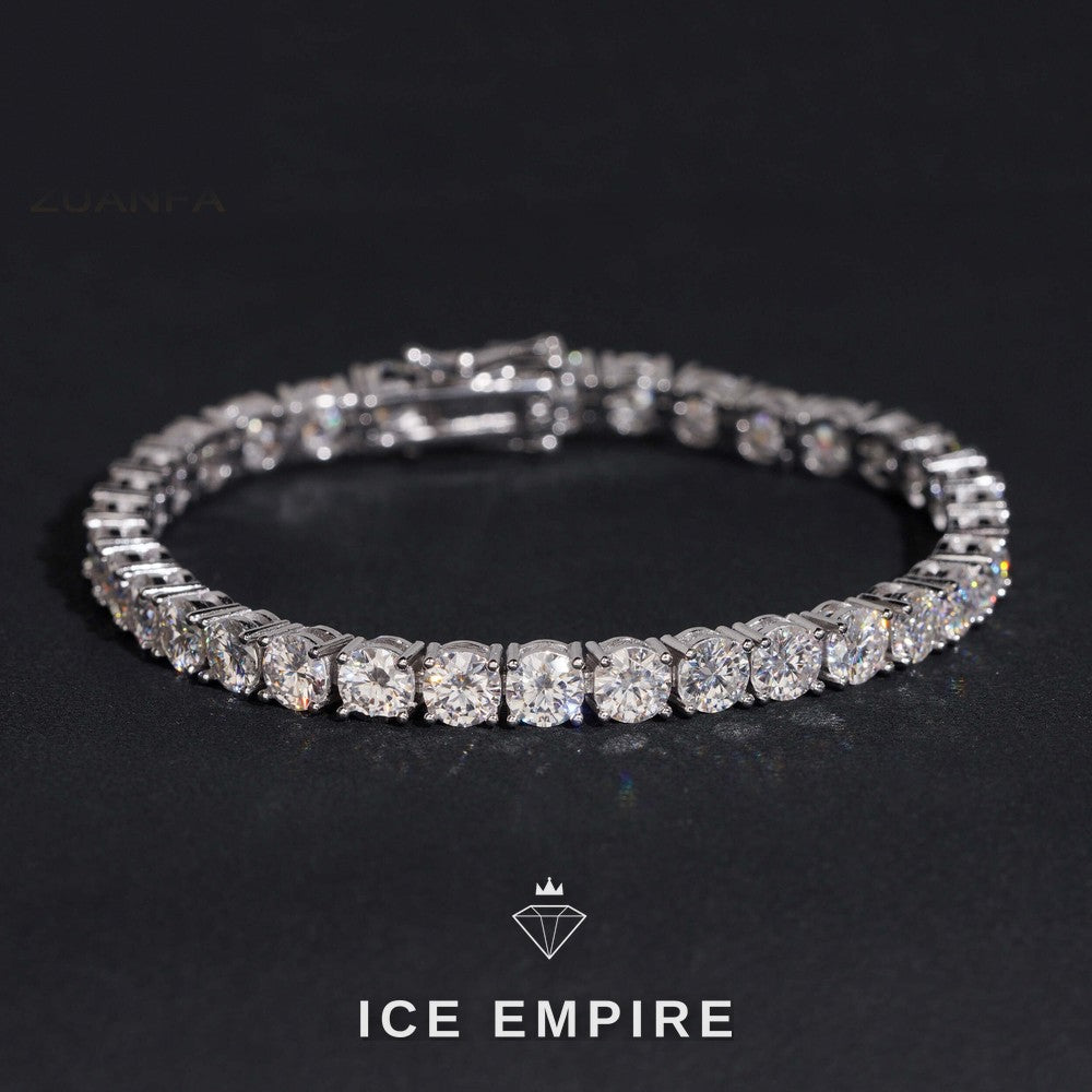 Iced Out 925 Silver Lab Grown Diamond Tennis Bracelet