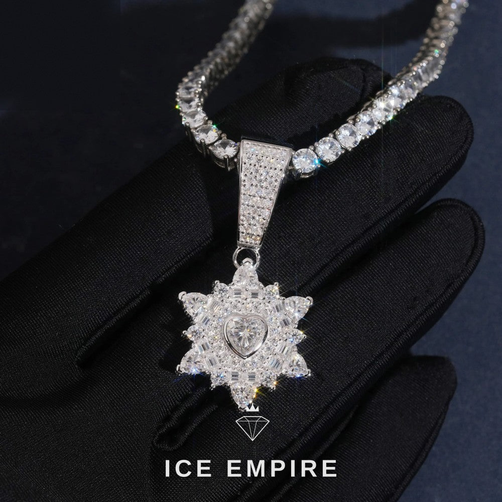 Iced Out Baguette 925 Silver Moissanite Pendant