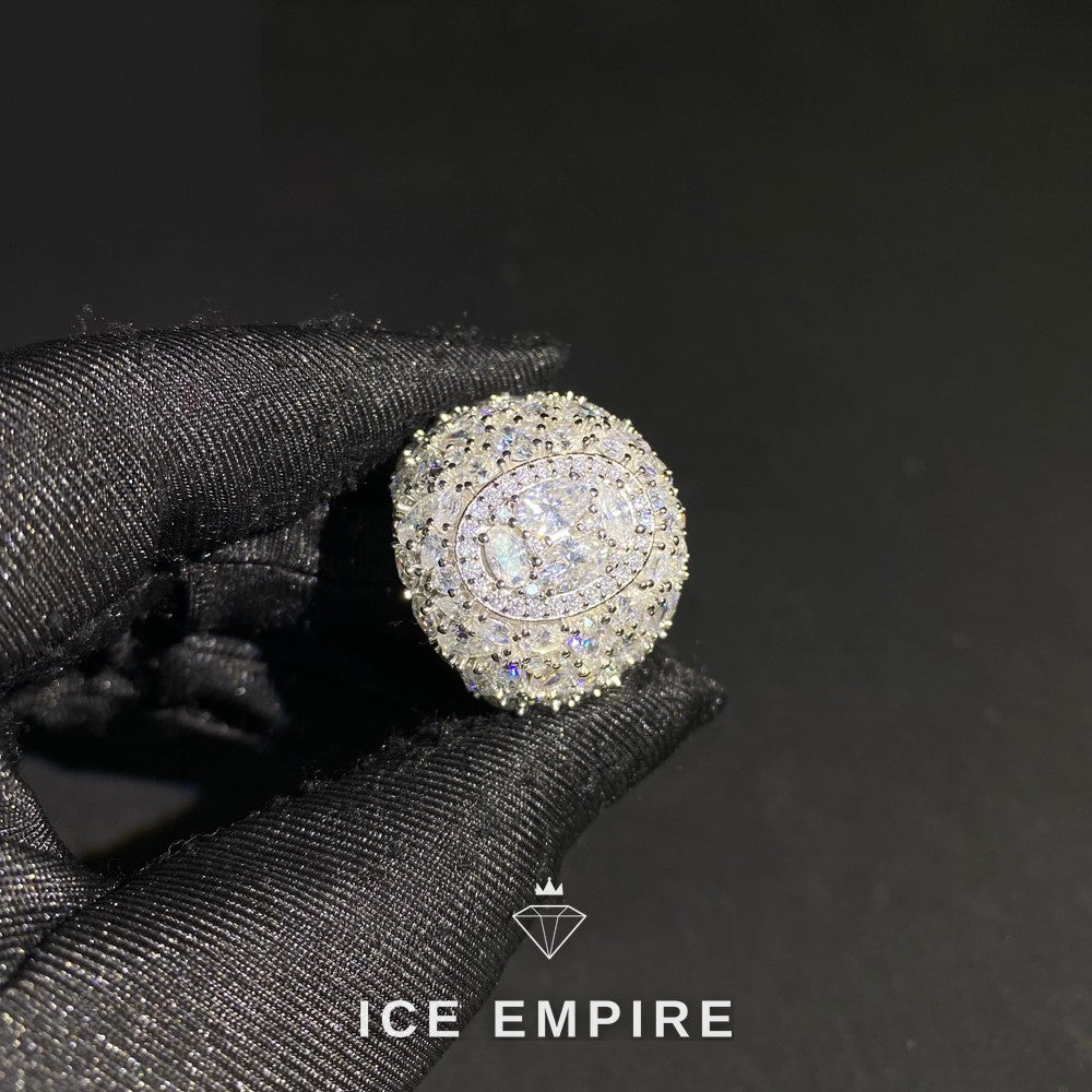Iced Out 925 Silver Moissanite Ring