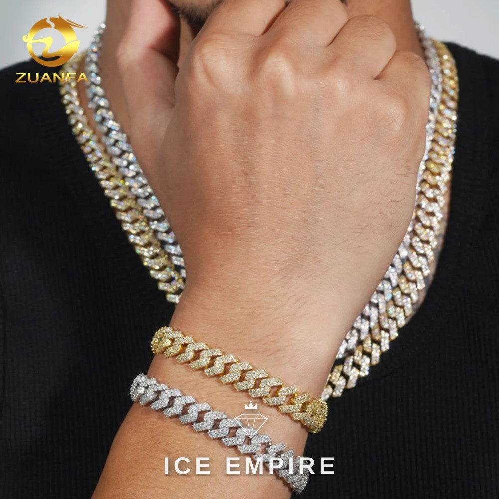 Iced Out Rose Gold Plated Moissanite Cuban Chain